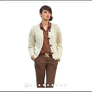 Irish Cable Knit Merino Wool Sweater size S